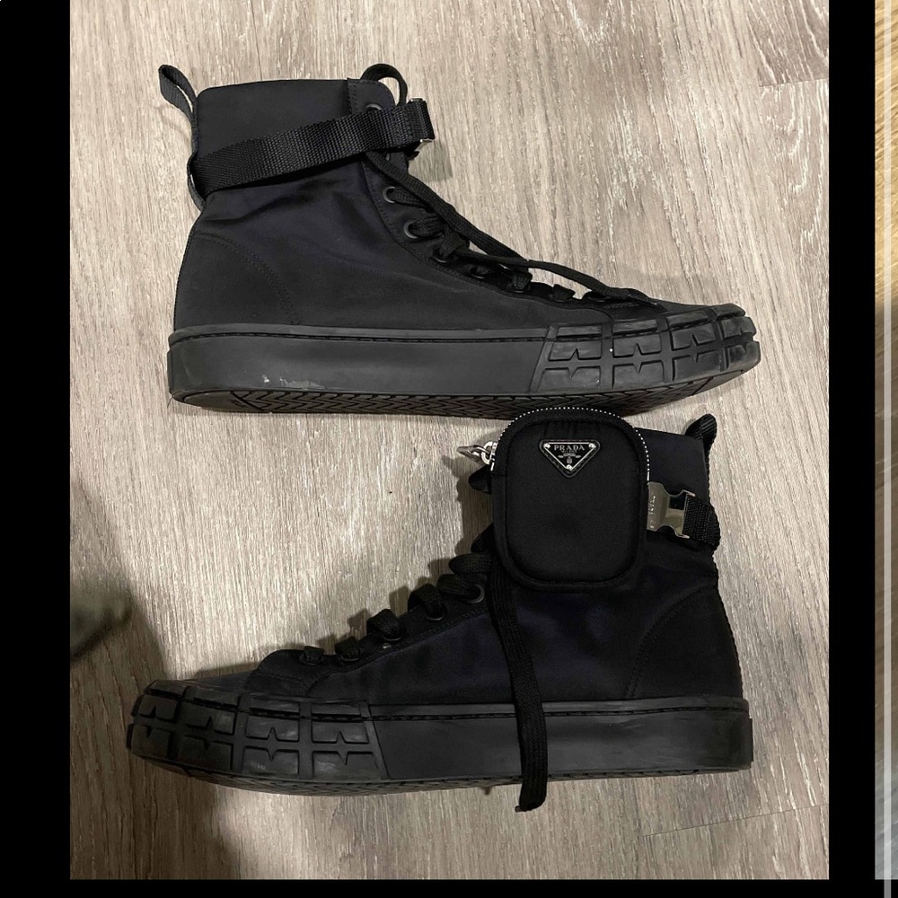 Prada Wheel Re-Nylon high-top sneakers